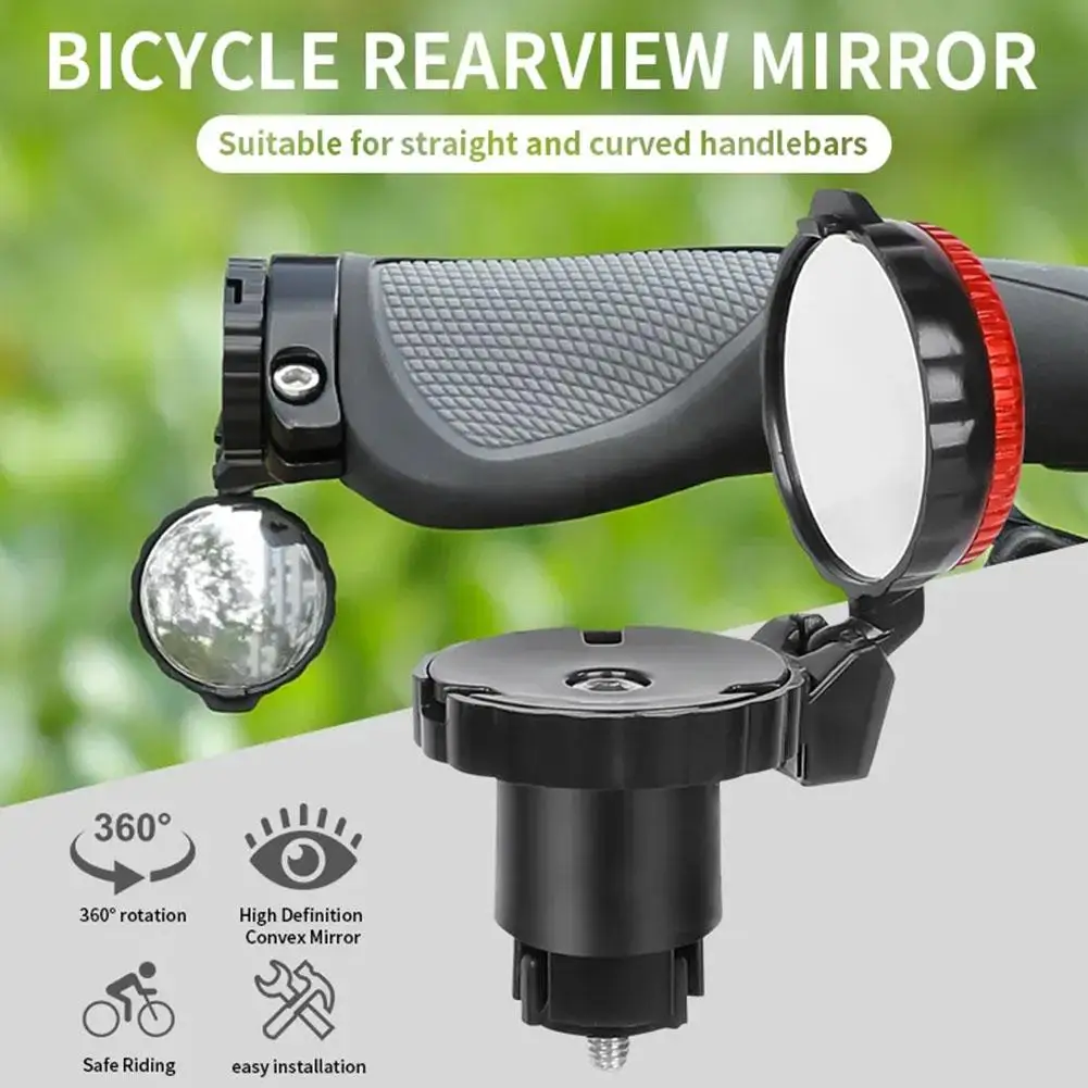 Bicycle Rearview Mirror Bicycle Handlebar Plug Rearview Cycling Bicycle View Convex Handlebar Mirror Mirrors Light Rearview F3S7