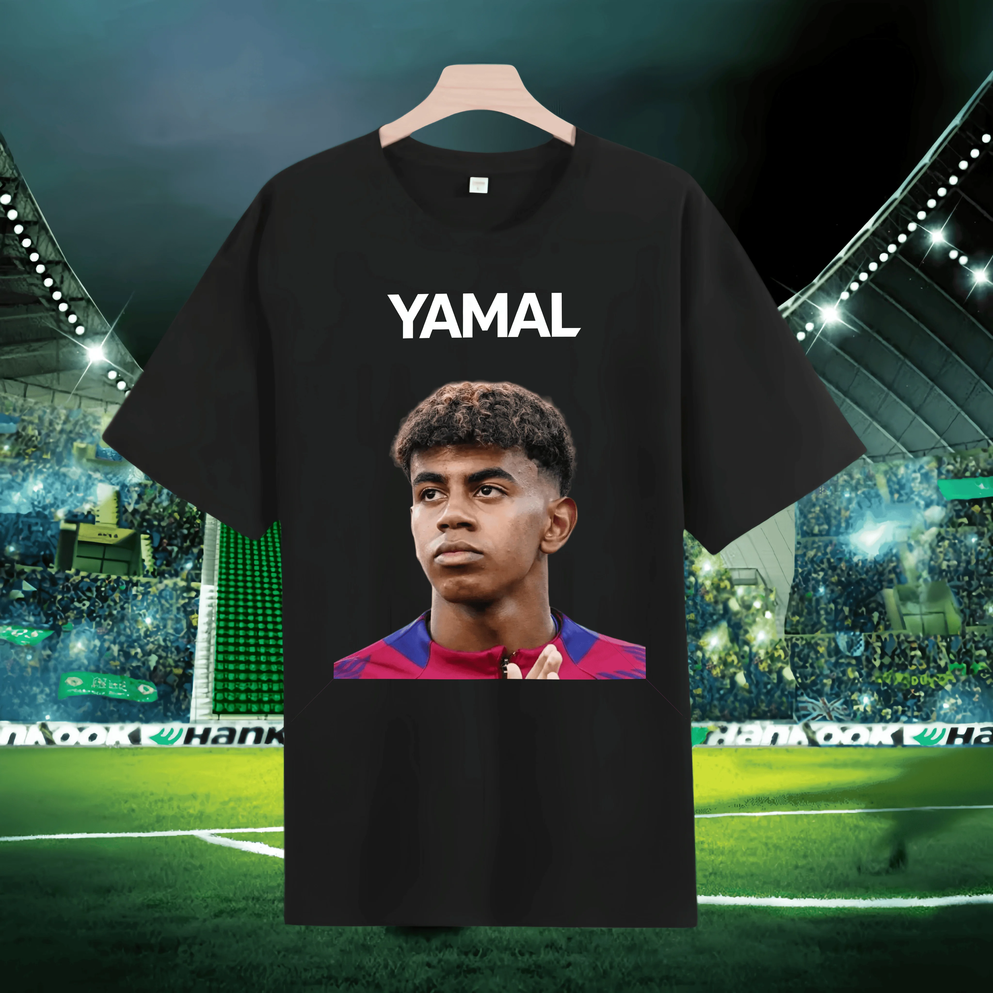2526 Best Yamal Commemorative T-shirt Retro Fashion Printed Men's Top Family and Child Wear Black and White Kids Clothes