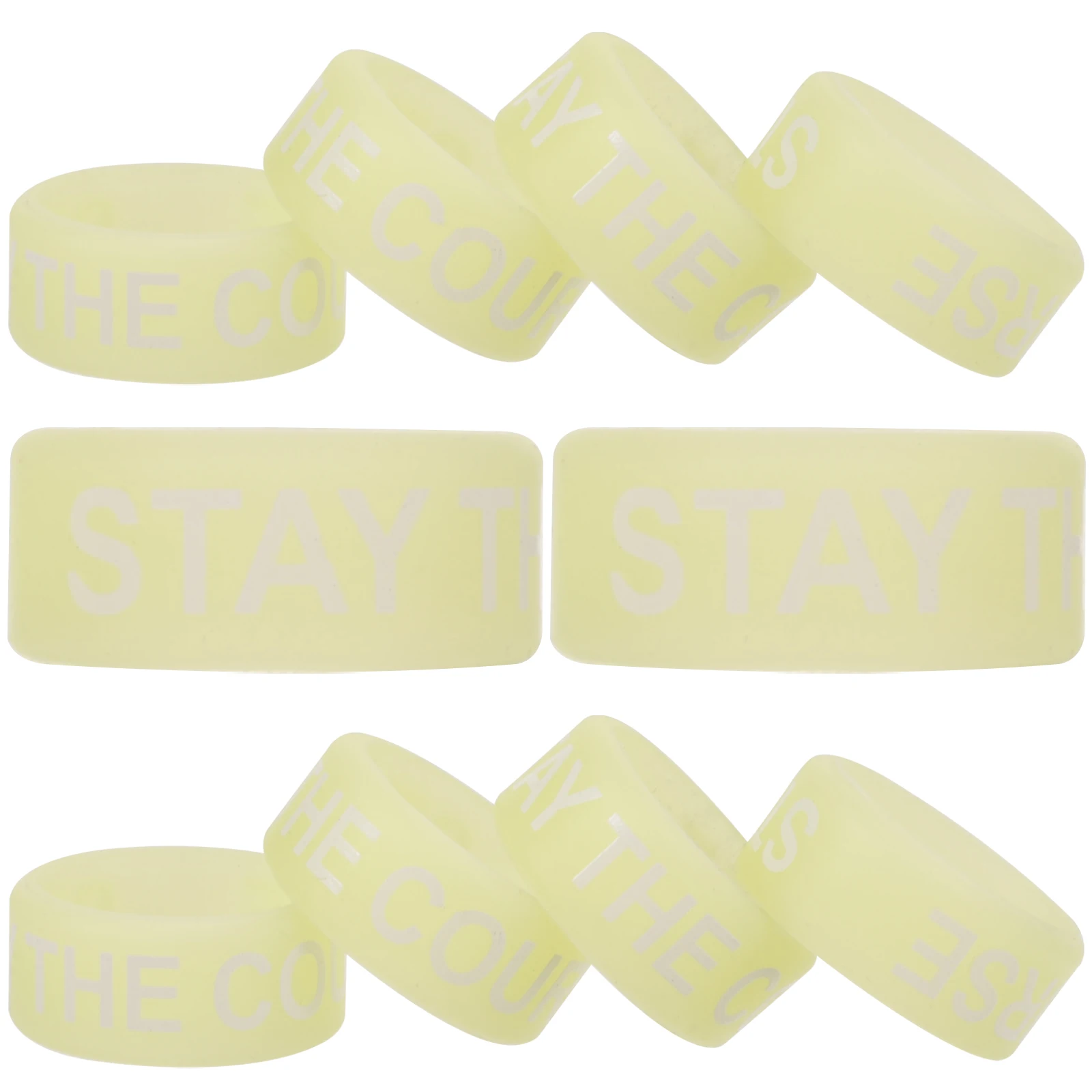 

10 Pcs Yellow Luminous Drumstick Rings Silicone Anti Slip Glow in Dark Practice Percussion Accessories Tips Caps