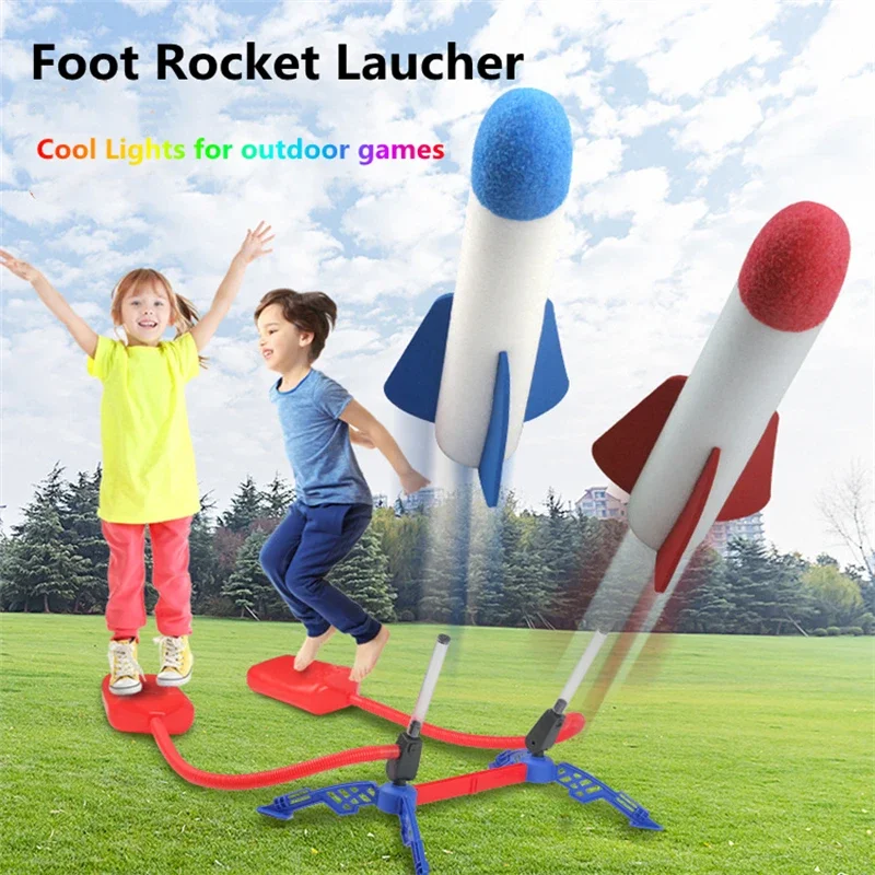 Kids Rocket Launcher Step Pump Power Air Pressed Stomp Outdoor Family Games Skyrocket Birthday Gifts Sports Toys For Children