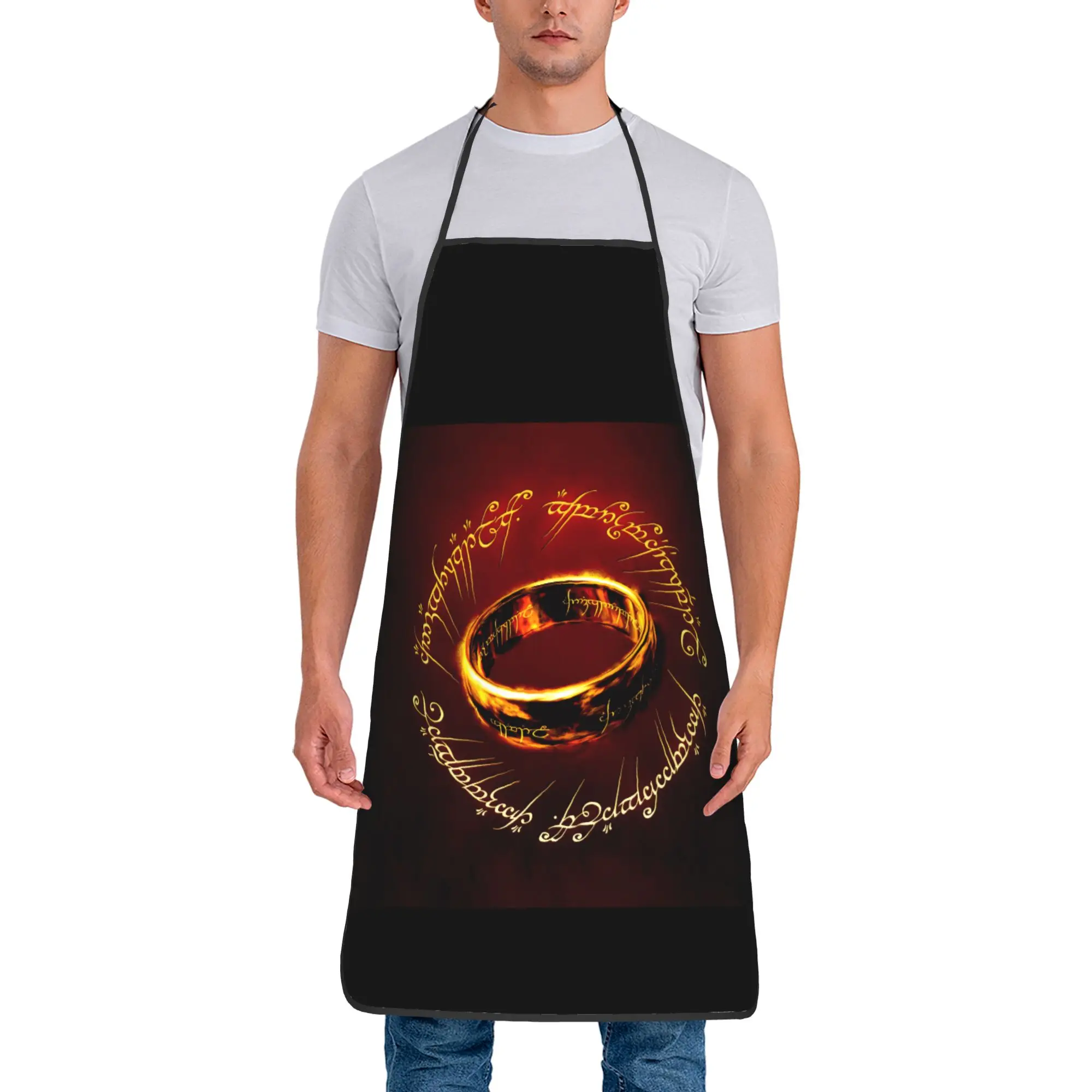 

L-Lords Of The R-Rings Middle Earth Apron Cleaning Fashion Kitchen Accessories Adult Barbecue Aprons without Pocket