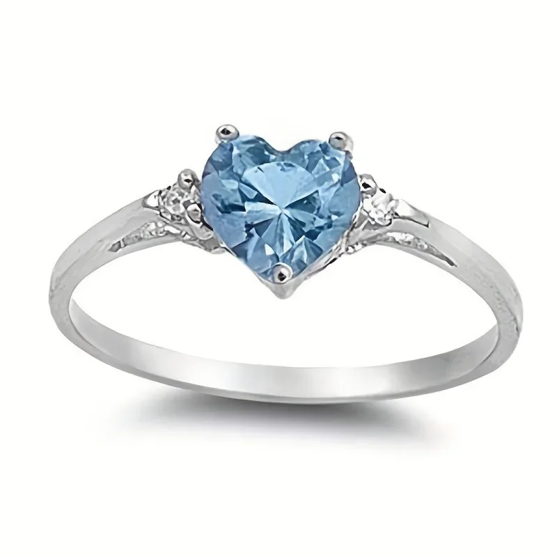 2025 nuevo anillo de circón de amor joyería de moda para mujer Simple y versátil personalizado elegante al por mayor