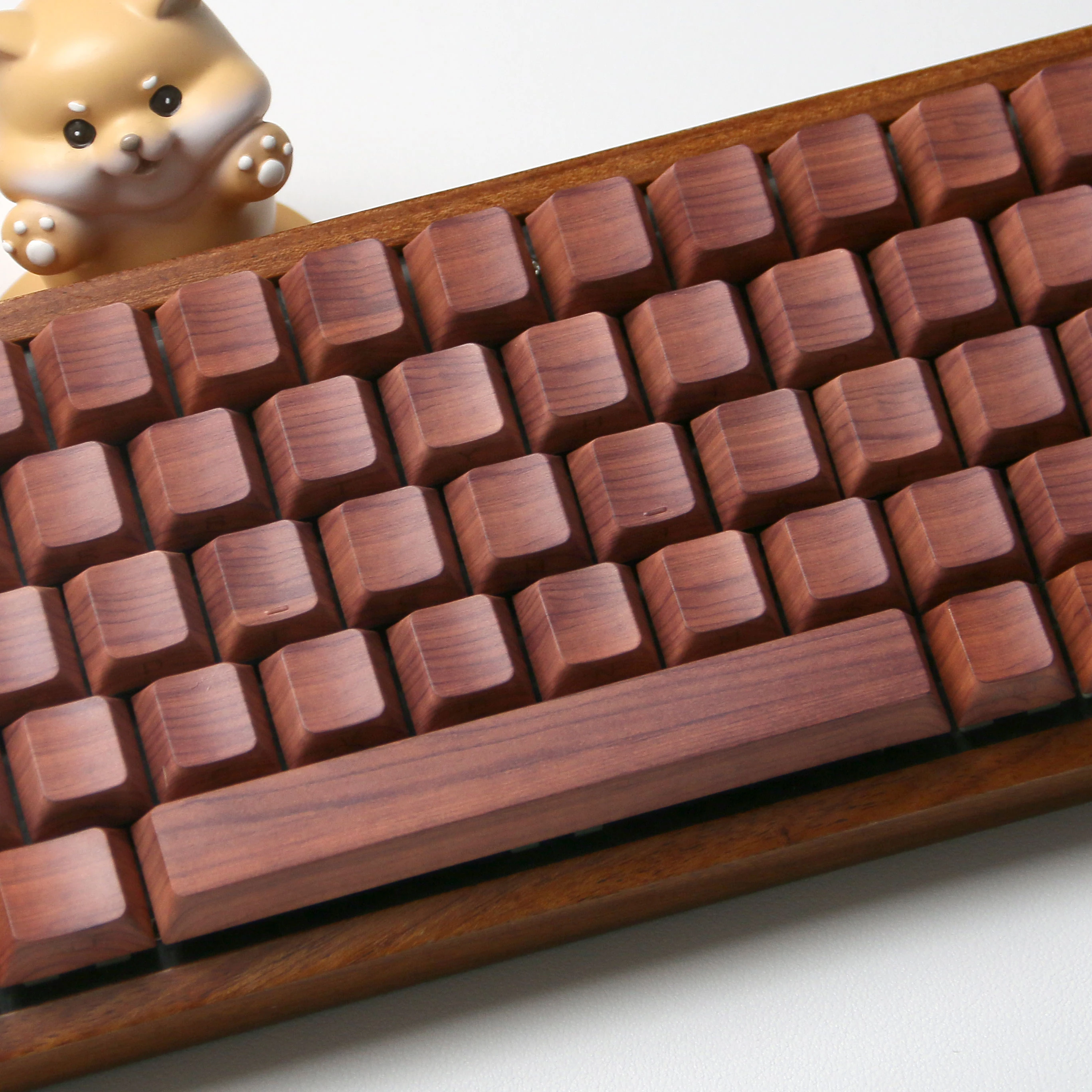 

132 Keys Wood Grain Top Print/Side Print RGB Backlit Keycap Cherry Profile 5 Sides Dye Sub PBT Keycaps for MX Switches Keyboard
