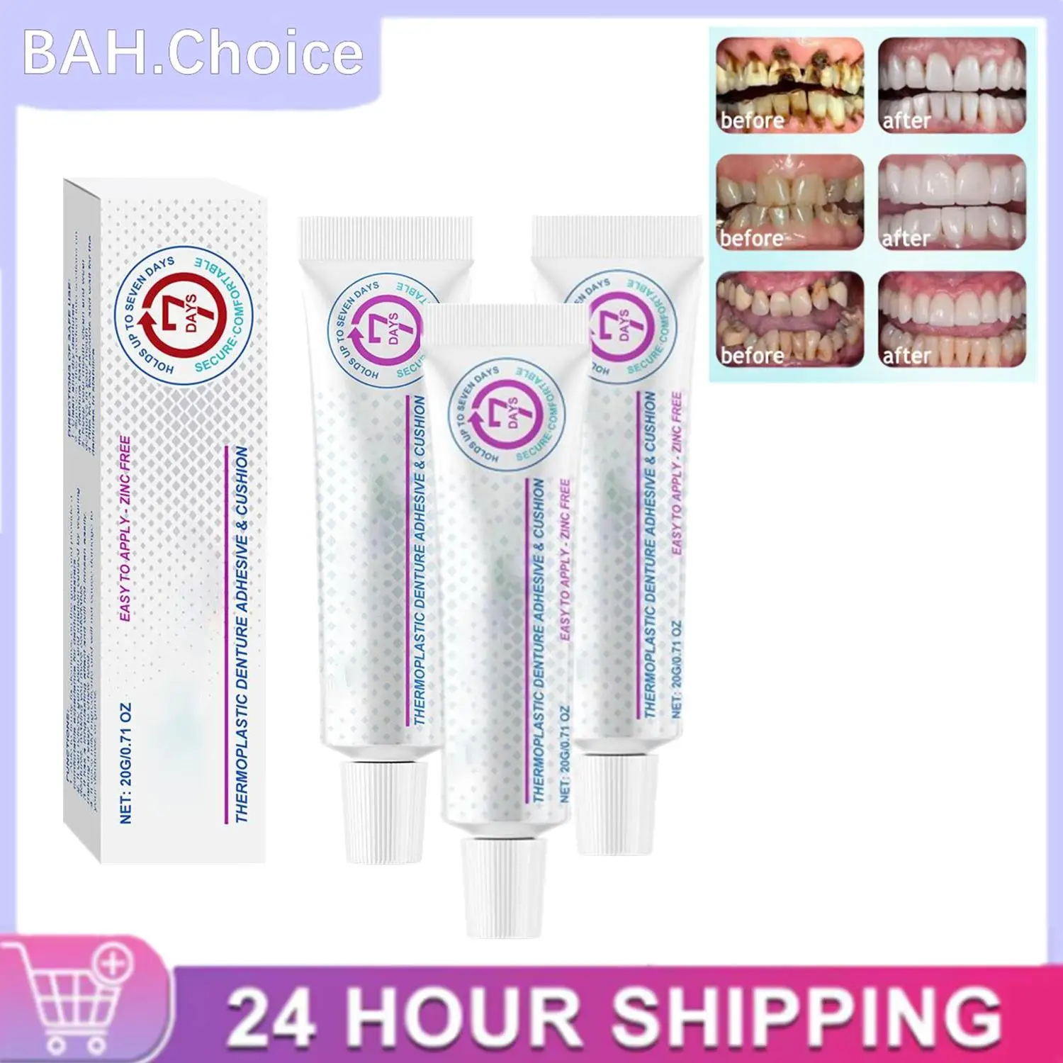 

3Pcs Thermoplastic Denture Adhesive &cushion Reduce Gum Pain Caused Friction Fixed Dentures Enhance Comfort Denture Care Product