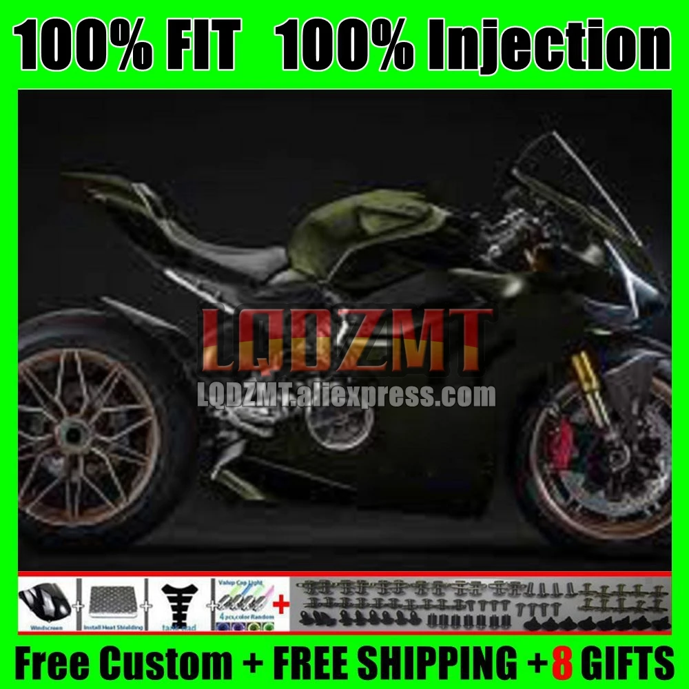 Injection Bodys For DUCATI Panigale V4 V 4 S R V4S V4R 127No.16 V4-S V4-R Flat black 18 19 20 2018 2019 2020 OEM Fairings Kit