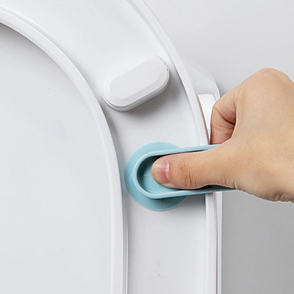 

4pcs Toilet Lid Lifter White Gray Soft Rubber Suction Cup Bathroom Accessories Reusable No Glue Design Comfortable