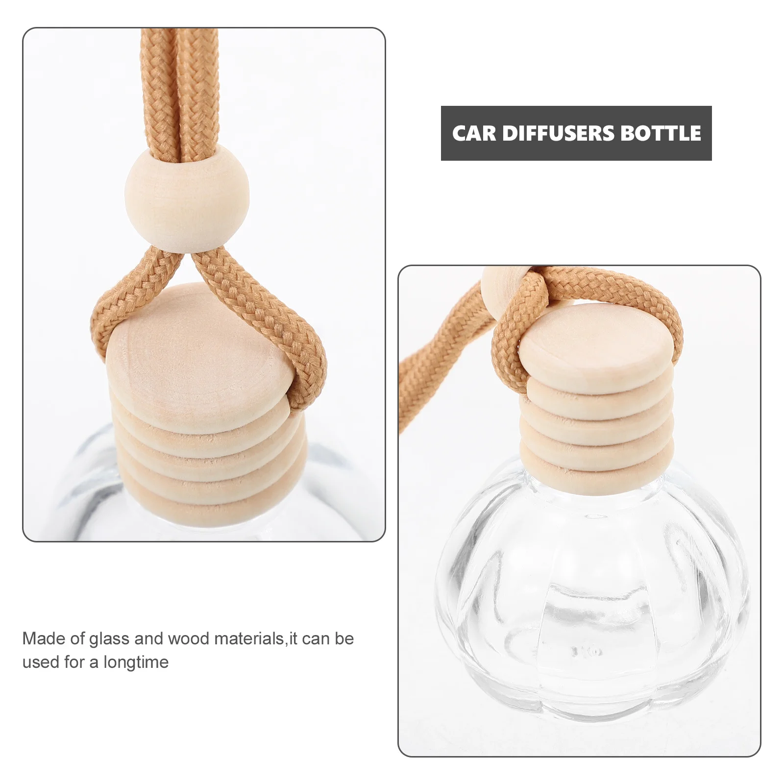 

6Pcs Car Air Freshener Bottle Aromatherapy Essential Oil Diffuser Reusable Empty Perfume Container for Driving