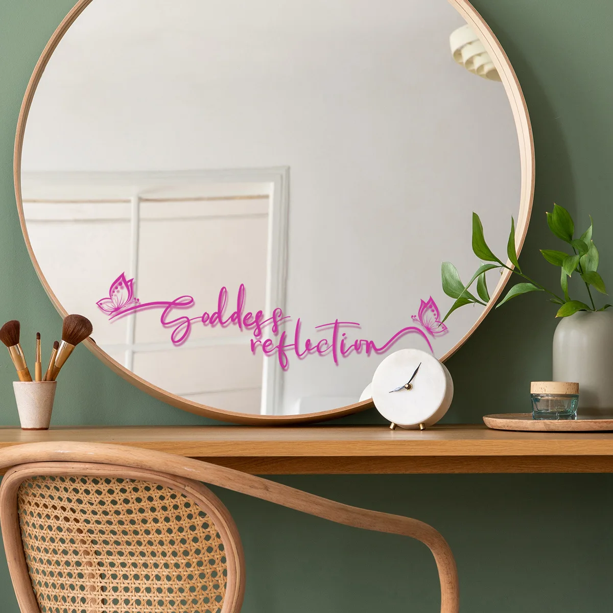 

10*50cm English Goddess Slogan Wall Sticker Mirror Background Wall Living Room Bedroom Study Decoration Wall Sticker Ct4030