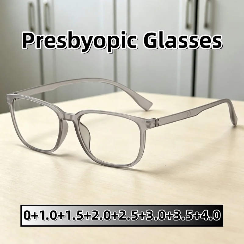 Neue Hochwertige HD-Quadratische Rahmenbrille mit Blaulichtfilter, Unisex, Ultraleicht, Stilvoll, Komfortabel, Retro-Lesebrille