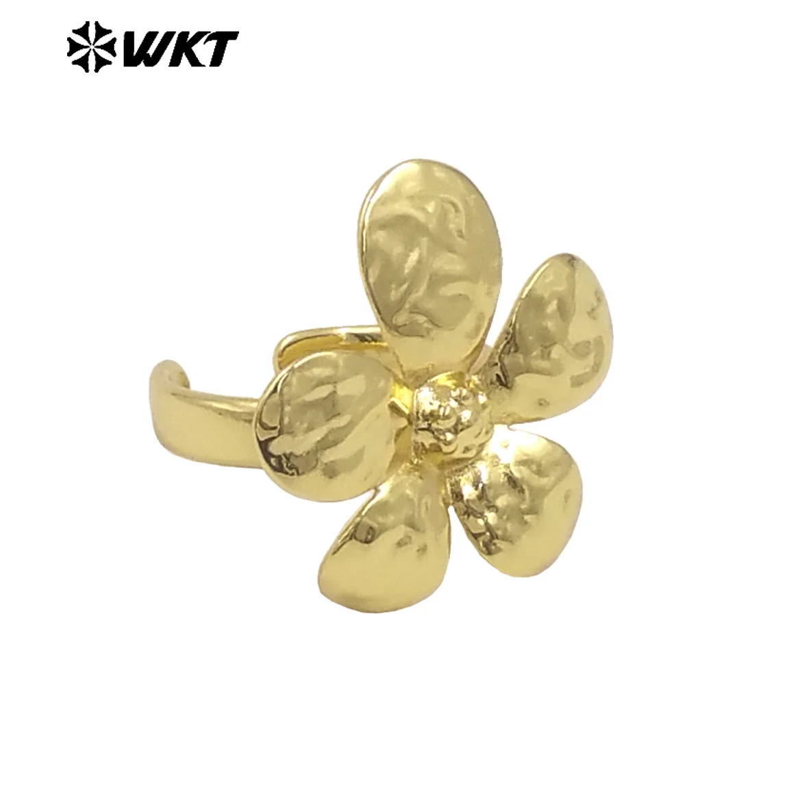 WT-R551 Лидер продаж, новое крошечное кольцо в форме цветка, уникальное с покрытием из желтого золота 18 карат для женщин, подарки на день рождения