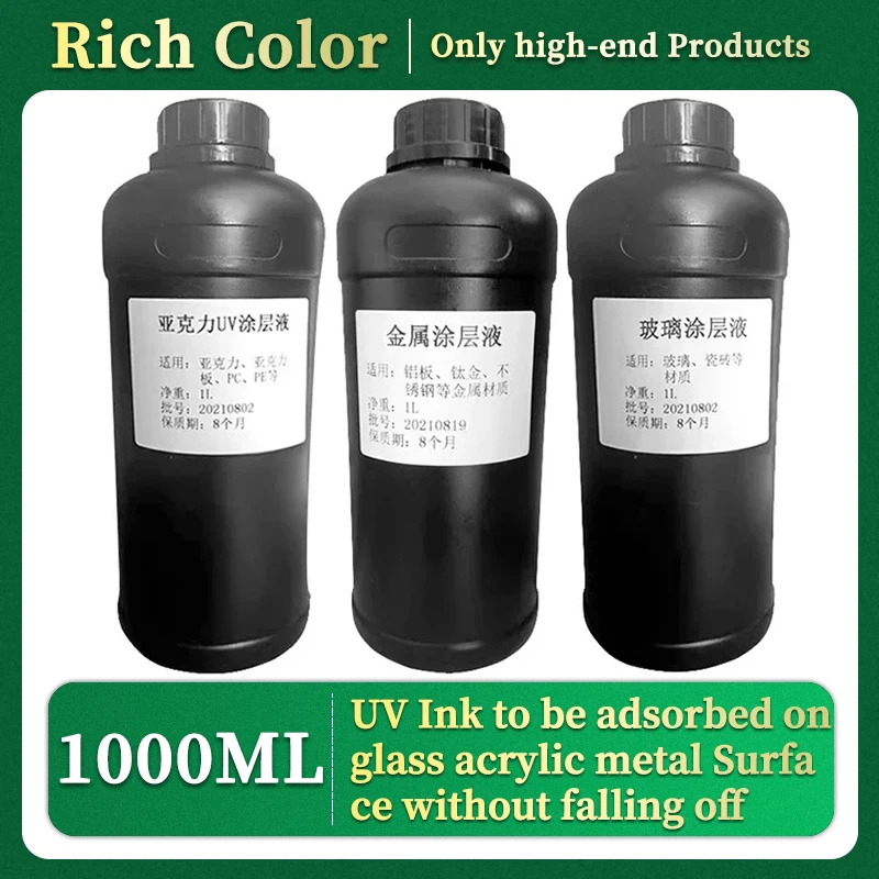 1000ML UV Printer Clear Coating Treatment Liquid helps UV Ink To be adsorbed on glass acrylic Metal Surface Without falling off