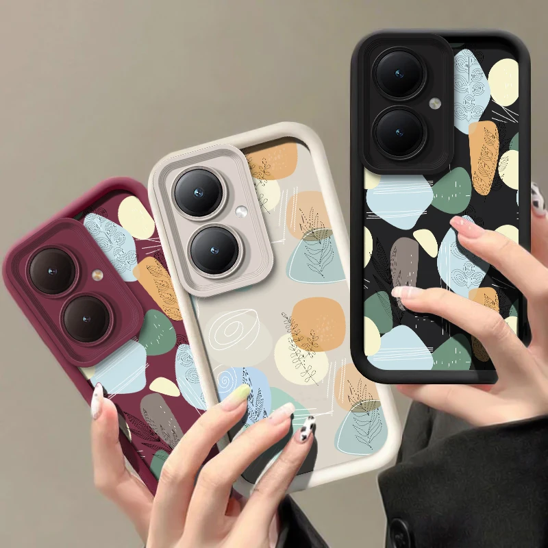 Phone Case For Vivo Y31 2021 Y30T Y29 Y28 Y27 Y22 Y21 Y31d Y38 Y36 Y35 Y33S Y33T Painting Shockproof Silicone Matte TPU Cover