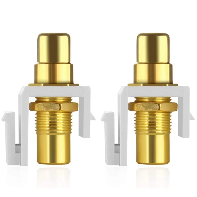 5-Pack RCA Keystone Jack Insert Connector Socket Female Snap in Adapter Port Gold Plated Inline Coupler for Wall Plate