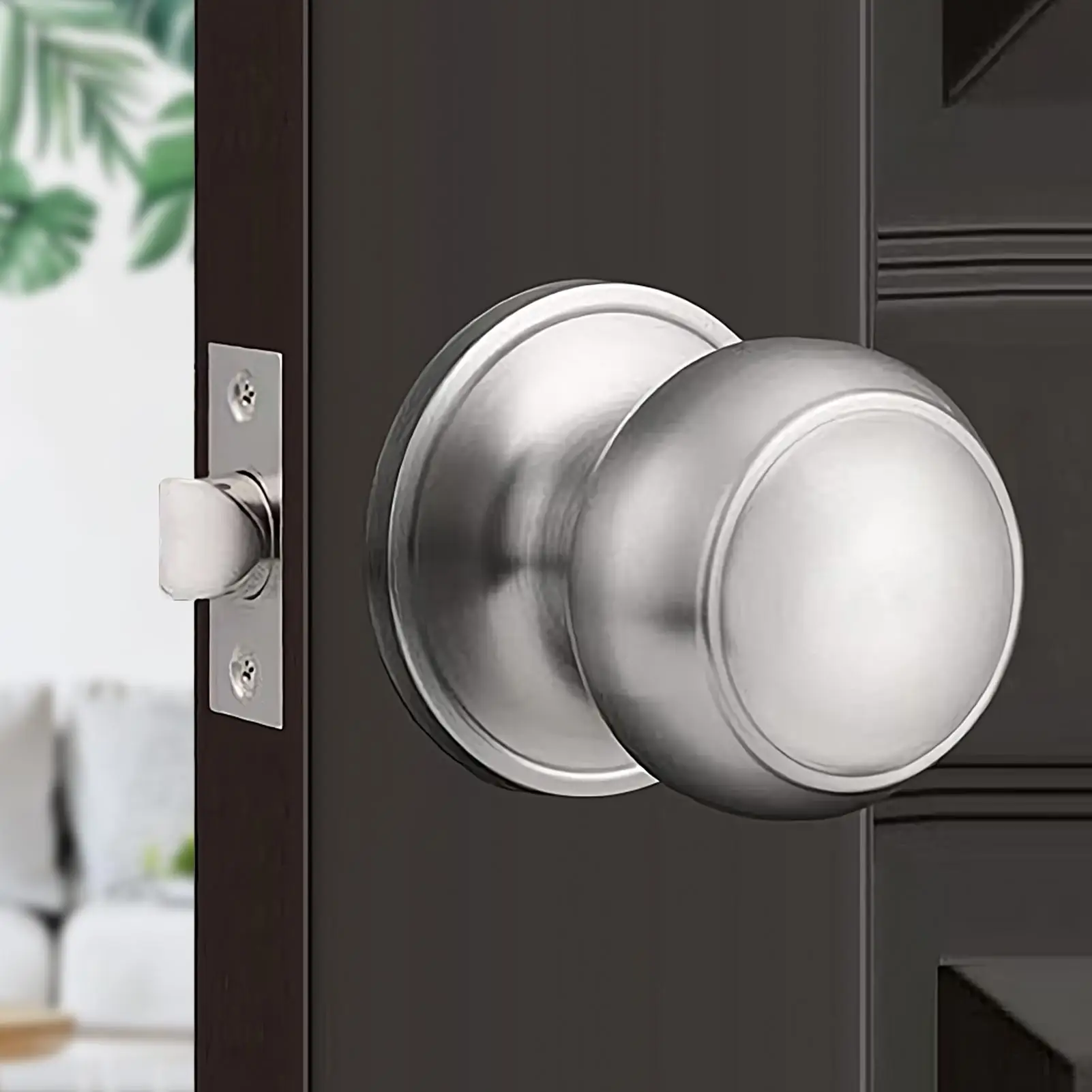 Exterior Door Lock Set Exterior Door Handles Keyless Hardware With Screw Latch Plate For Outside Inside School Home Security