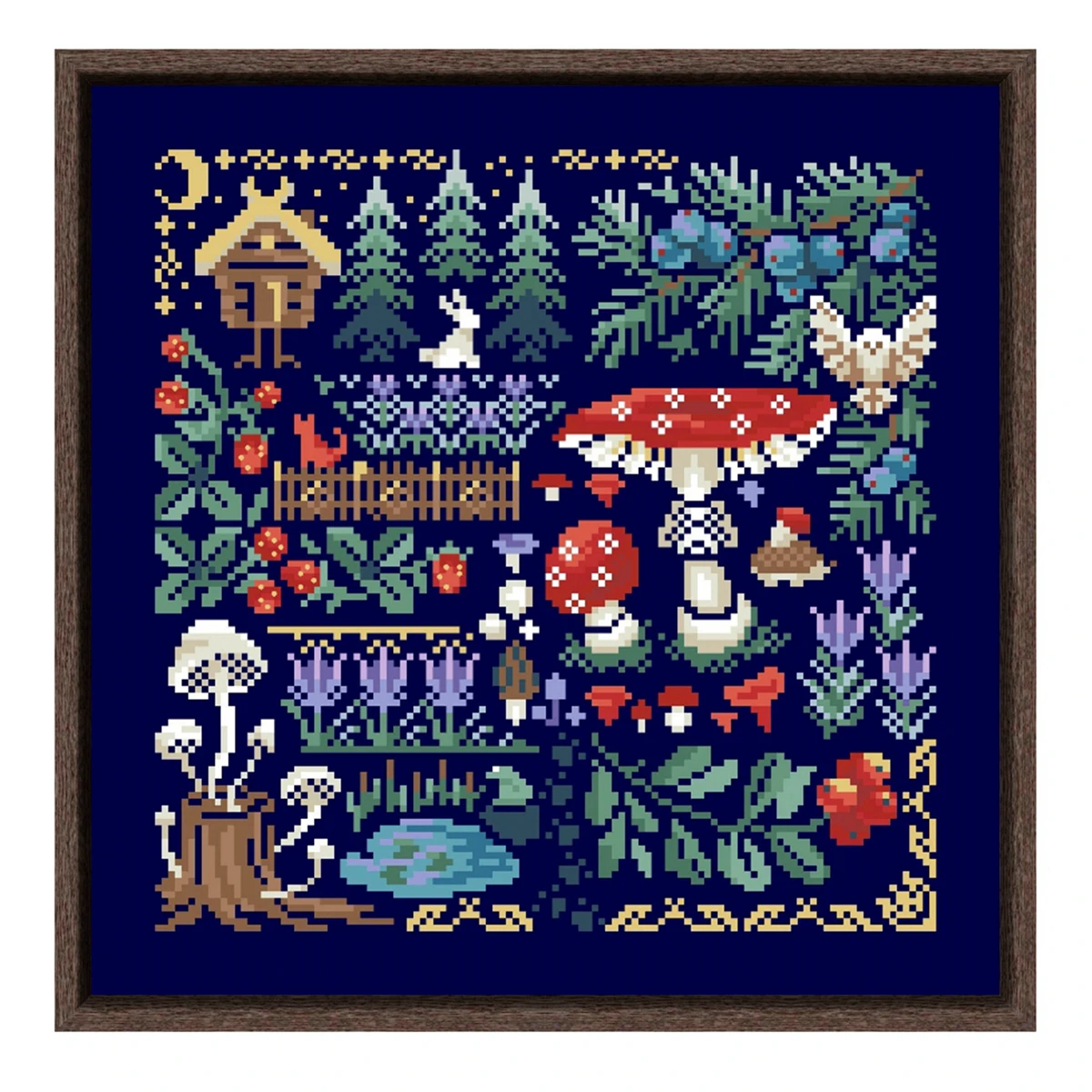 Mysterious forest cross stitch kit 18ct 14ct 11ct deepblue canvas fabric cloth cotton thread embroidery DIY handmade