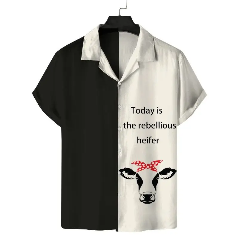 

New Summer Retro Patchwork Design Men's irt Cleanfit Sle Other Edition Lightweight Polypropylene A-Line Sve Women