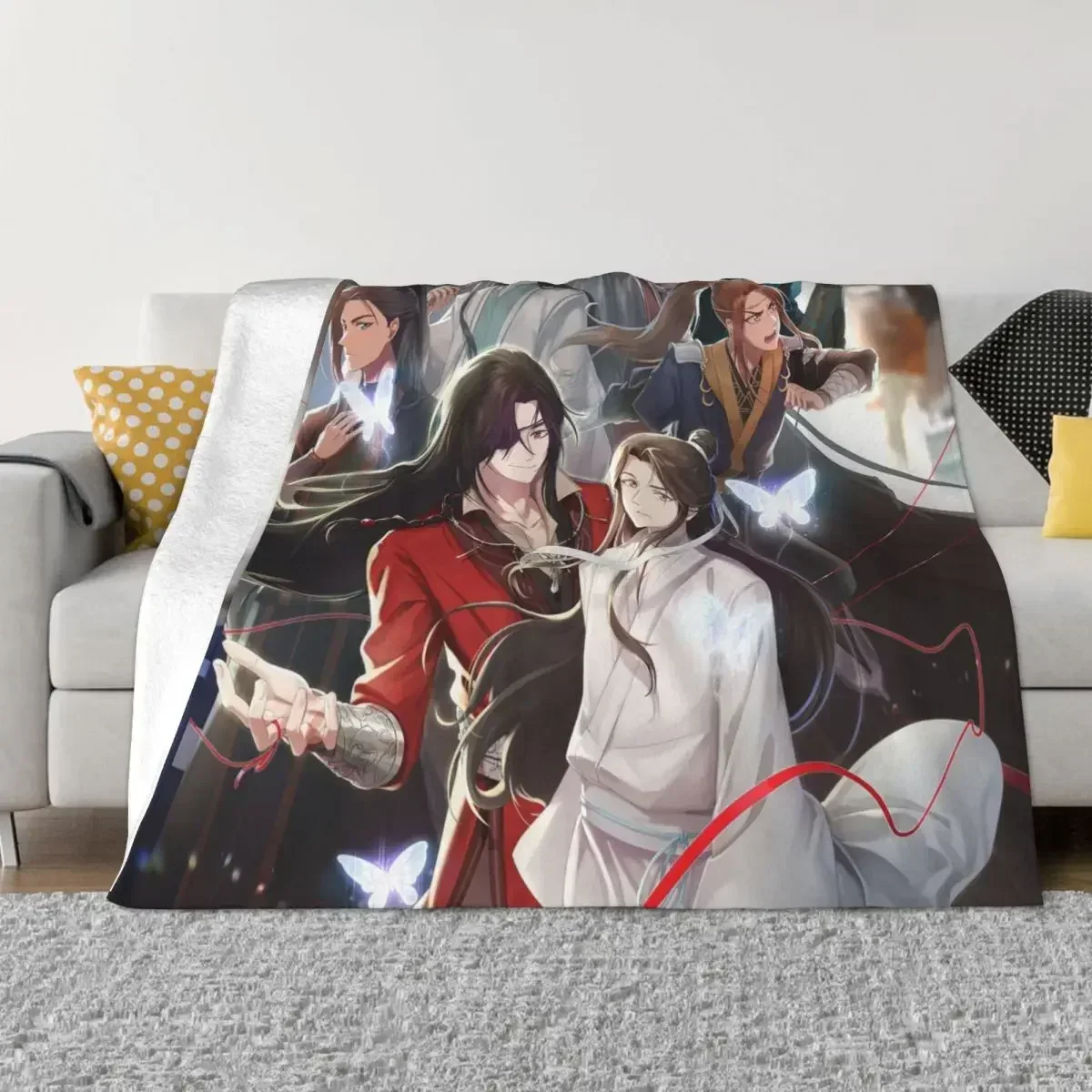 Tian Guan Ci Fu Anime Blanket Soft Plush Flannel Fleece Throw Blankets for Bedding Home Decor150x220cm  59x87in