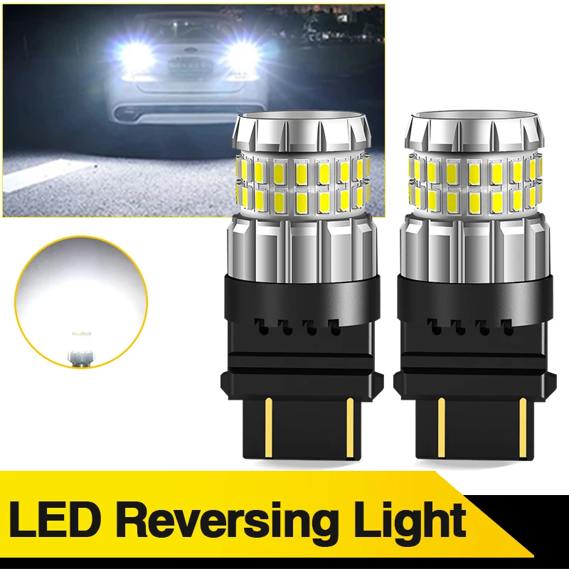 

2PCS T25 3156 P27W LED Bulbs Reverse Light 3157 P27W/7W For Ford For Dodge For Jeep GMC White Tail DRL Reverse Lights Lamp 12V