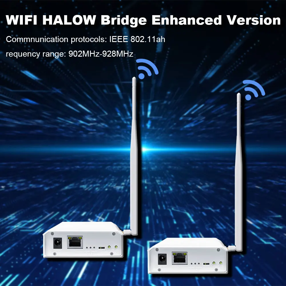 2024 New Wifi Halow Wireless Bridge Enhanced Version for 3km Long Distance Transmission Faster Speed and Stronger Penetration