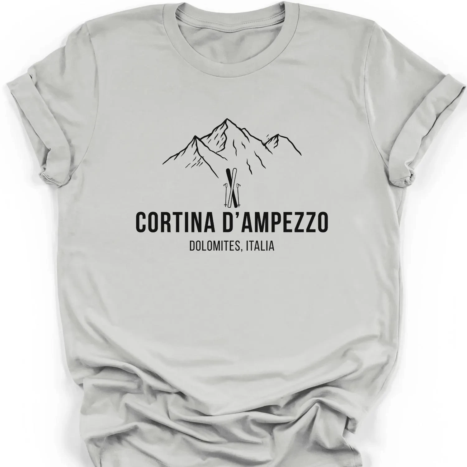 Cortina D'Ampezzo Dolomites Italy T-Shirt Winter Sports 2026 Fan Tee Mountain Graphic Italy Shirt Italian Alps Souvenir Gift
