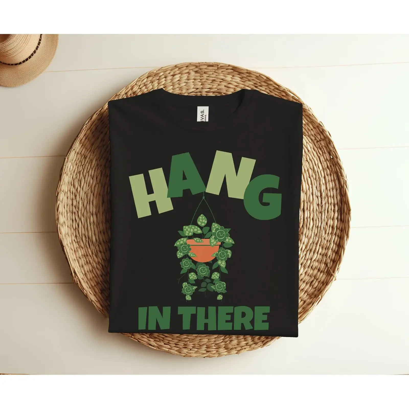 Hang In There Hanging Plant Funny T Shirt Lover Gardener Cute Gardening For Florist Friend Family vintage Washed Soft
