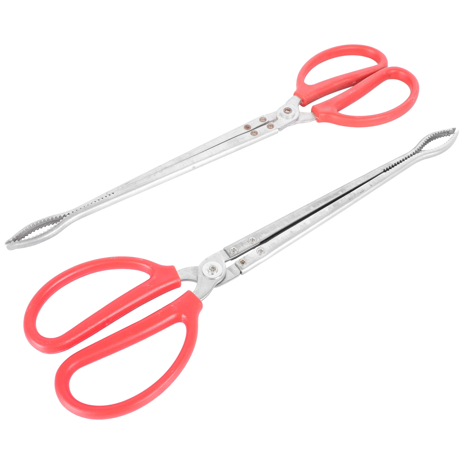 2 Pcs Trash Tongs Gripper Clamp Anti-scald Gloves Grabber Tool Briquette Yard Garbage Stainless Steel Elder