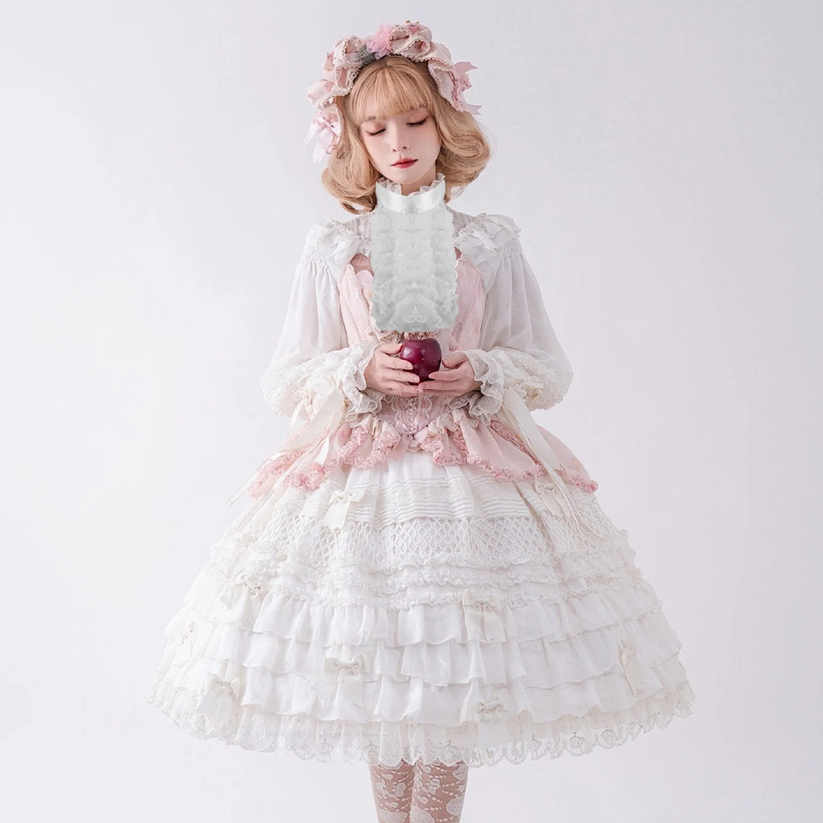 

Lace Ruffle Collar Detachable Vintage Fake Neck Accessory For Women For Party Stage Costume Clown Accessories