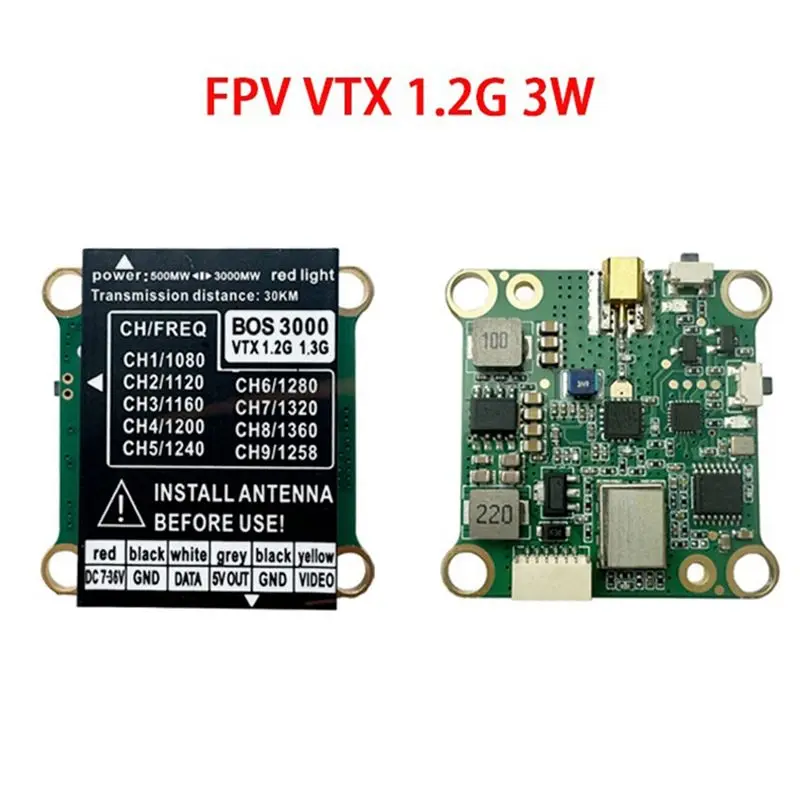 FBIL-1.2G 1.3G 3W VTX High Power3000mw 9-Channel FPV Transmitter PAL/NTSC For RC DIY FPV Drone