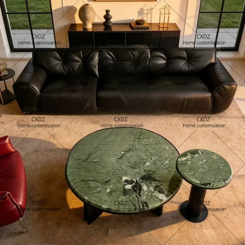 XX Minimalist Natural Marble Round Coffee Table Modern Design Small Space Round Nesting Set