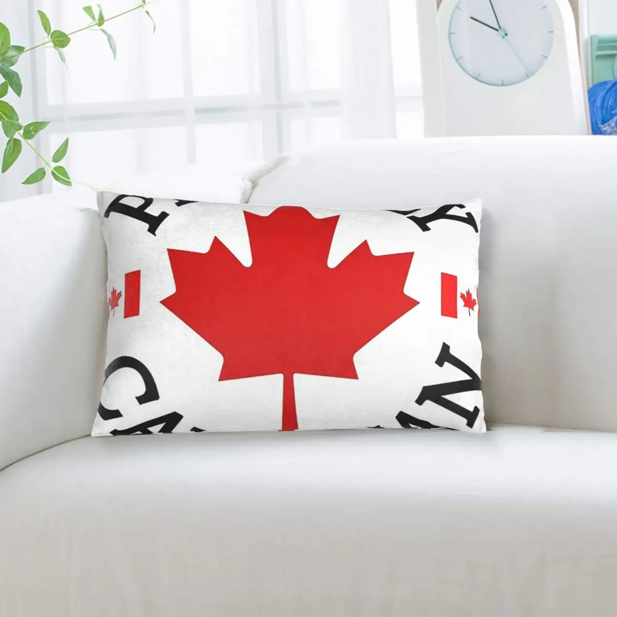 Proudly Canadian With Maple Leaf And Flag Canada Rectangle Pillowcase Cushion Cover Decorative Bedroom Bed Comfort Throw Pillow