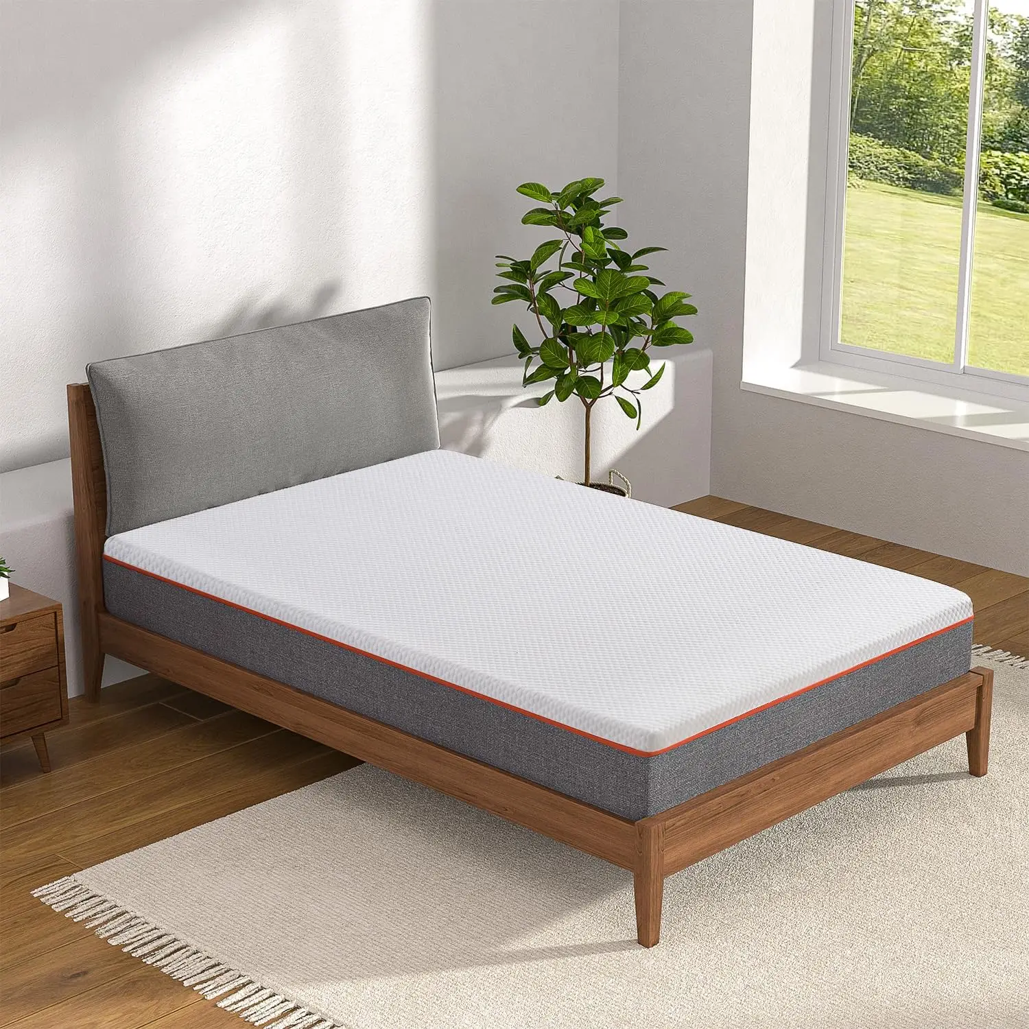 Charcoal Infused Memory Foam Twin Mattress 8 Inch Medium Firm Twin Size Bed Mattress with Washable Cover for Twin Bed Frame Pres