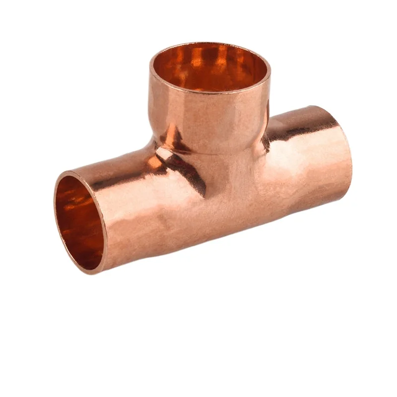 Medium-Larger 6-80mm End Feed Socket Weld Reducing Tee Joint Copper Pipe Fitting Connector For AC Refrigerant Lines Plumbing
