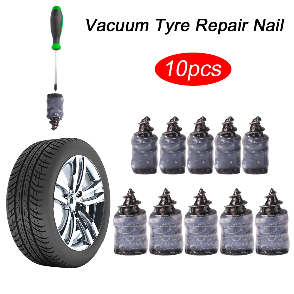 100-10PCS Universal Vacuum Car Tyre Repair Rubber Nail For Car Motorcycle Scooter Tubeless Tire Repair Kit Glue Free Tire Nails