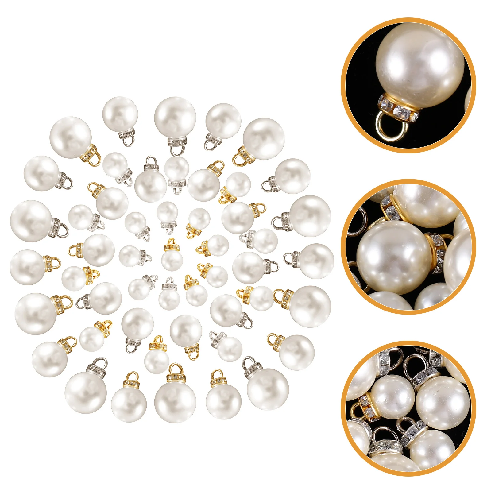 

50pcs Point Drill Pearl Pendants Necklace Bracelet Charms DIY Jewelry Making Supplies Lightweight Accessories Crafting Findings
