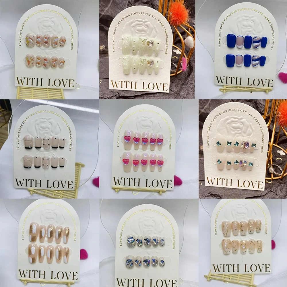 

Kawaii Cute Sweet A Young Girl's Heart Love Detachable Press-on Nails Handwork Nail Sticker Schoolgirl Accessory Festivals Gift