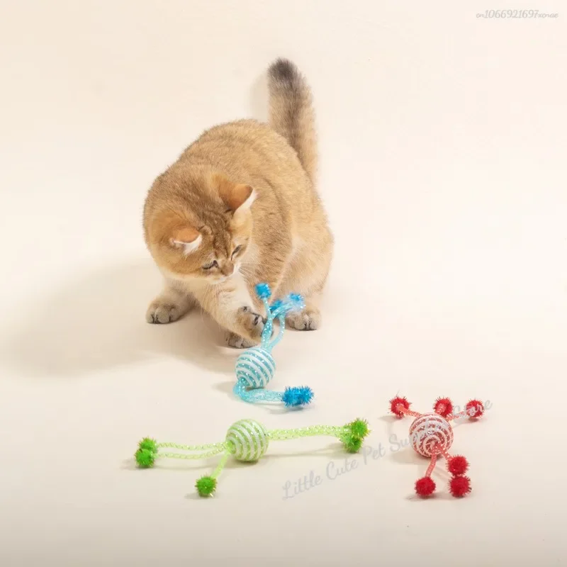 Cat Toy Self Hi Cats Sticks Cat Toys Interactive Ropes Ball Toys for Pet Dogs Teasing Bite-resistant Wool Ball Gatos Accesorios