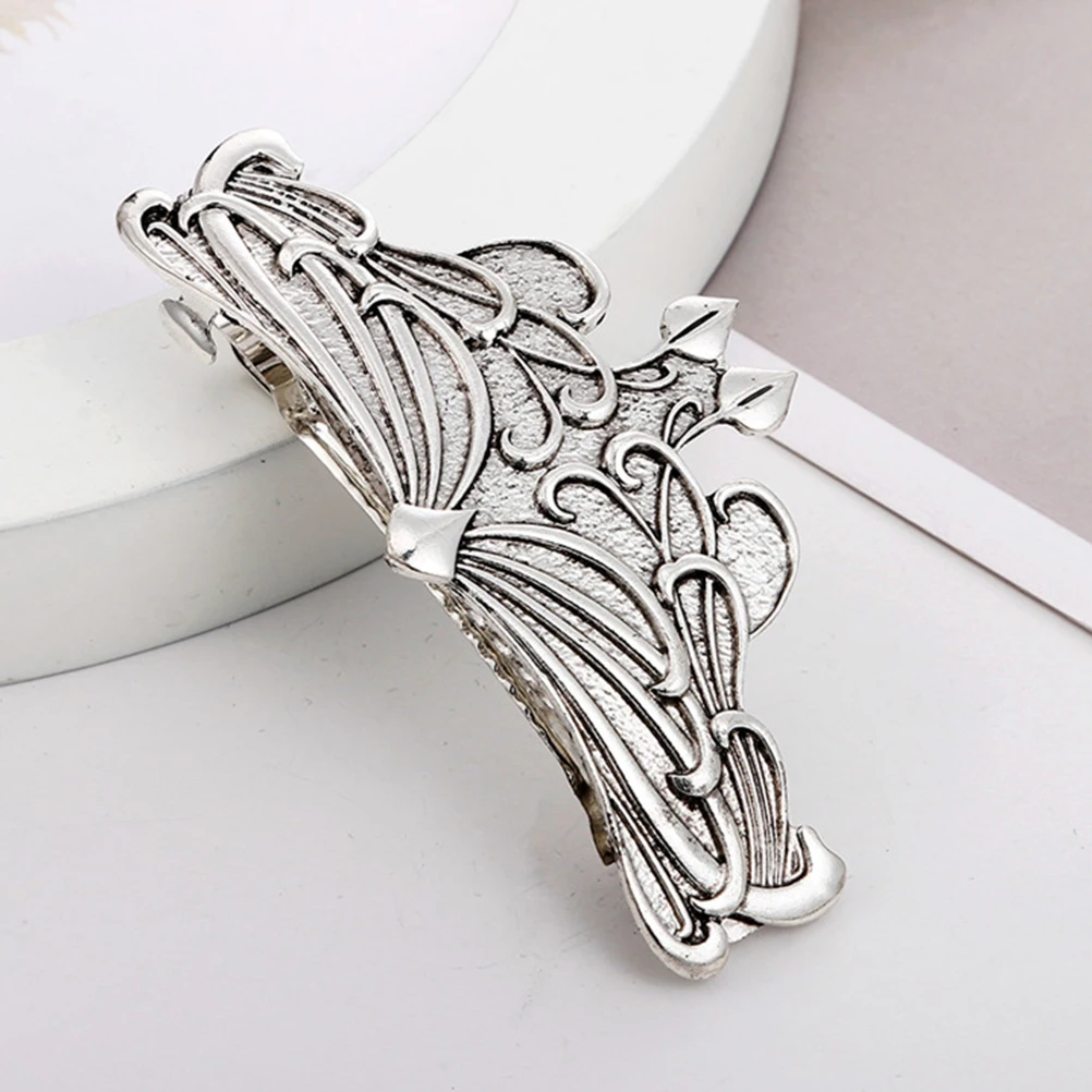 

2pcs Alloy Hair Clips Barrette Silver Women Hair Grip Party Wedding Celebration Fashion Accessory Durable