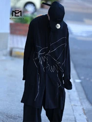 MAMELICCE camicia da palcoscenico da uomo con abbraccio di angelo giapponese vintage coreano vestiti popolari Harajuku camicie da uomo a maniche lunghe oversize