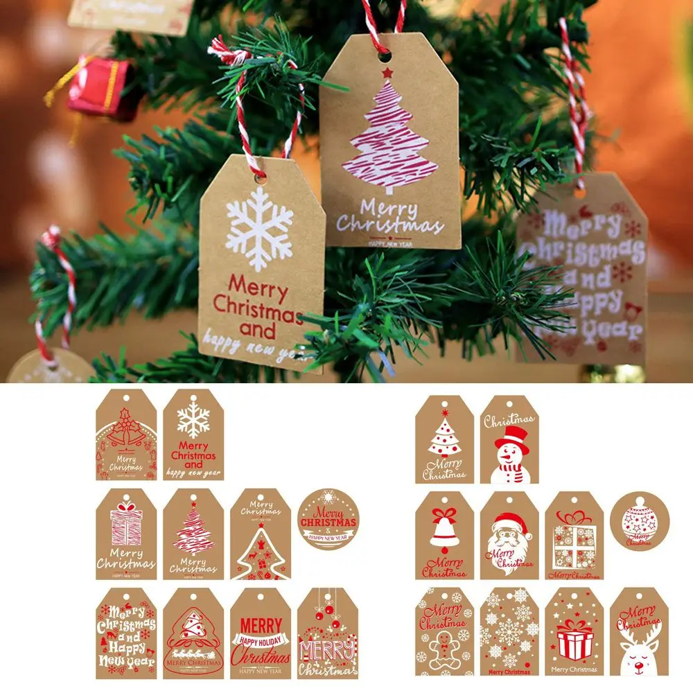 Elk Christmas Tree Xmas Decoration Kraft Paper Wrapping Supplies Christmas Labels Hang Tags Christmas Tag Gift Wrapping