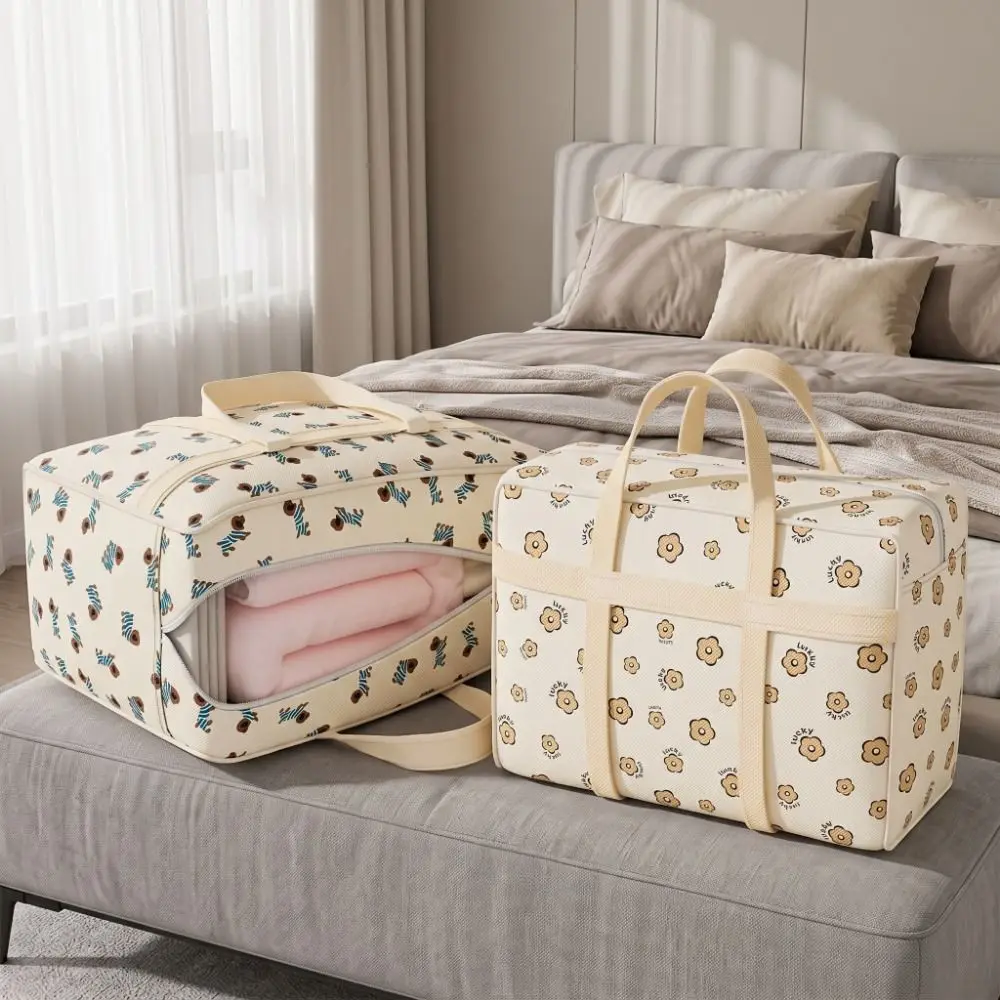 Puppy Pattern Clothes Quilt Storage Bag Large Capacity Folding Packing Moisture-Proof Handheld Luggage