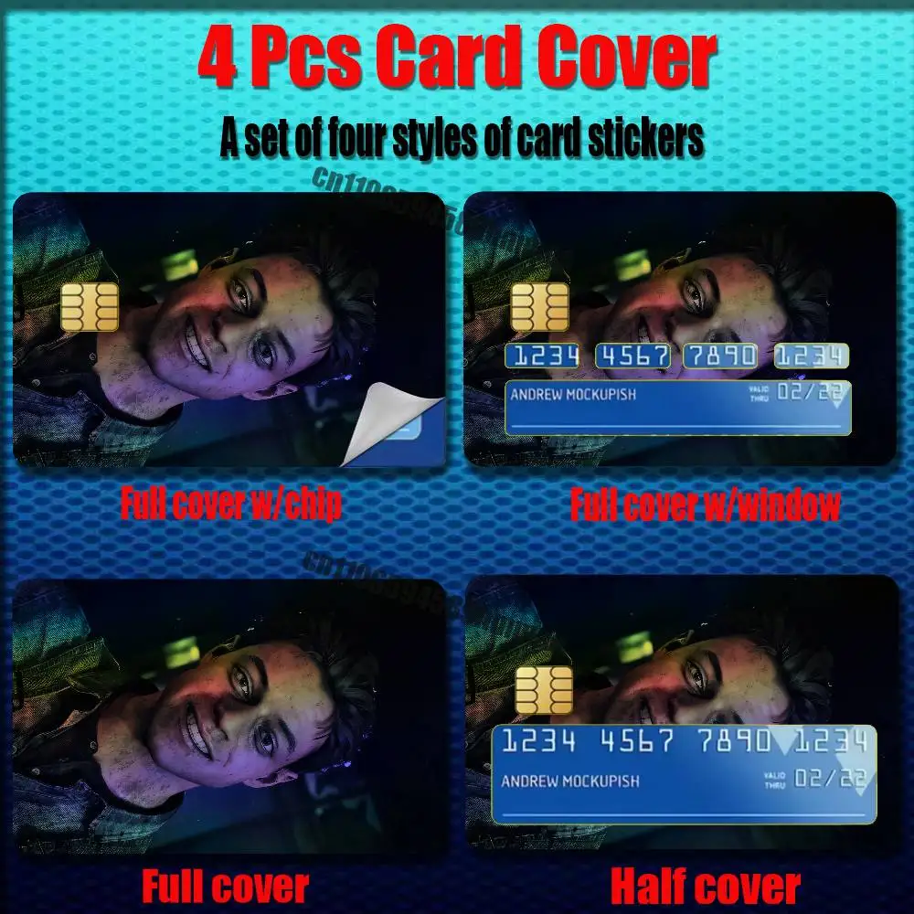 For Josh Mike Until Dawn Credit Bank Sticker ID Access Card Cover Skin Rainbow Color Laser Stickers Film