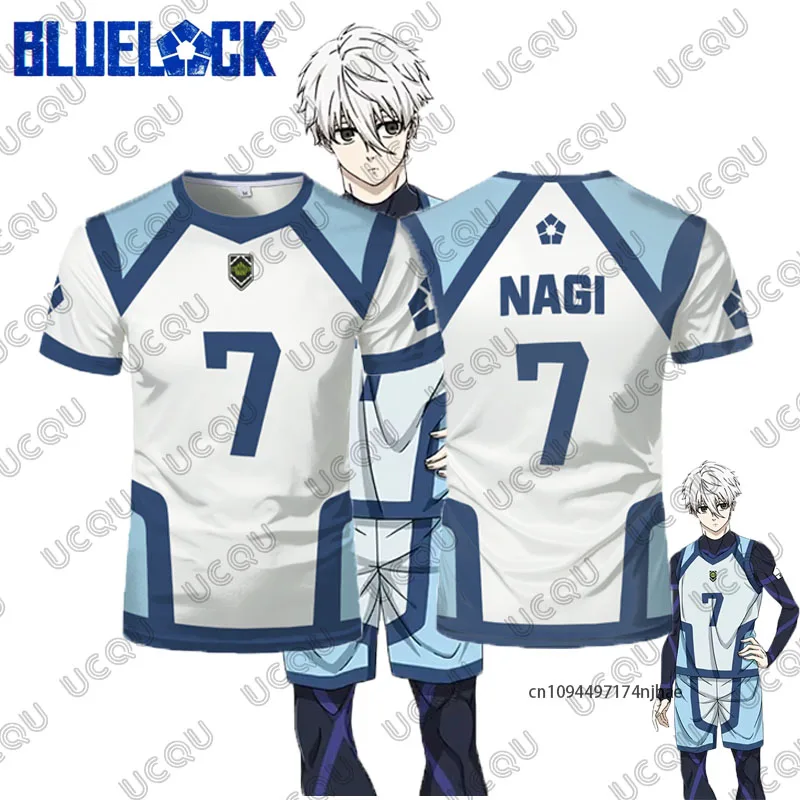 2026 جديد الأزرق قفل جيرسي ناجي Seishiro موحدة أنيمي تأثيري ثلاثية الأبعاد طباعة تي شيرت رجالي كرة القدم جيرسي الرياضة تيز عادية أطفال