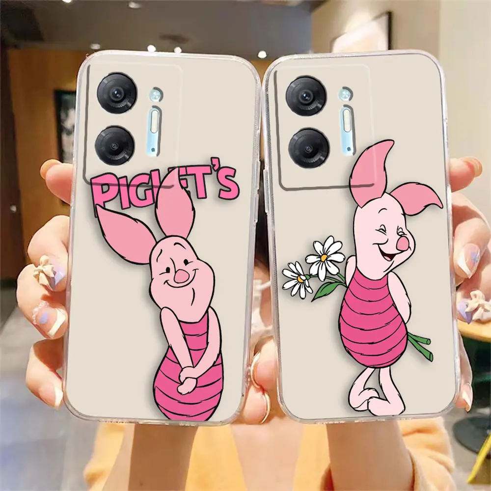 Clear Phone Case For Infinix HOT 9 10 11 12 12i 20 20s 30 30i POVA 2 3 4 PRO PLAY Case Funda Coque Shell Cute Pink Piglet Anime