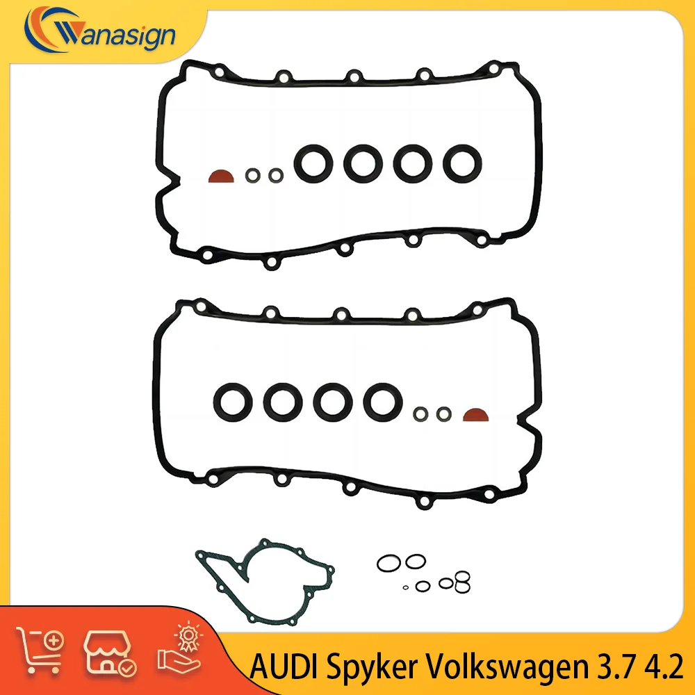 Auto Engine Valve Cover Gasket Set For AUDI Spyker Volkswagen A6 A8 S6 RS6 S8 C8 PHAETON TOUAREG 3.7L 4.2L V8 32V Gas 1998-2024