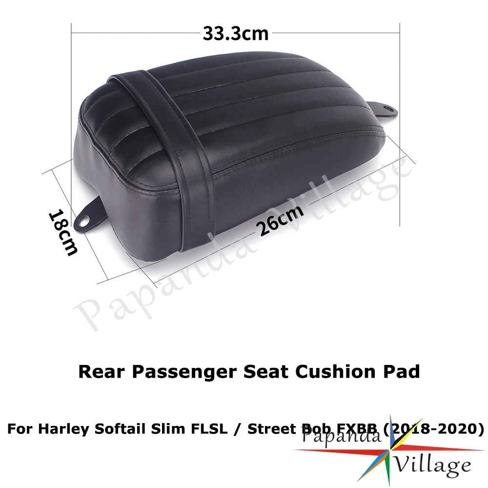 Motorcycle Fender Seat Rear Passenger Seat Cushion Tail Pillion Pad For Harley Softail Slim FLSL /Street Bob FXBB 2018-2019 2020 - view 2