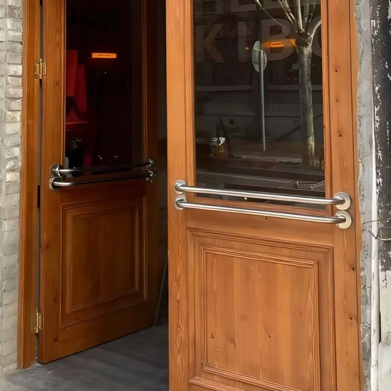 American Stainless Steel Vintage Door Pull Golden Double Sided Long Handle Pub Cafe Door Decoration Wooden Furniture Hardware