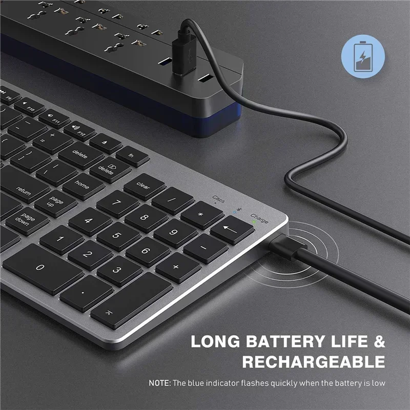 Ultra Slim Wireless Bluetooth - Desk Setup Keyboard recension och pris