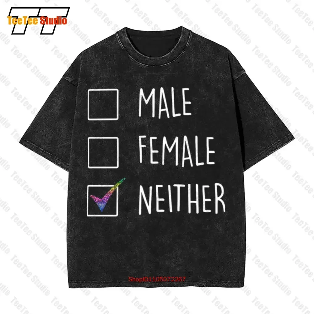 

Мужская и женская винтажная футболка большого размера Neither XU49