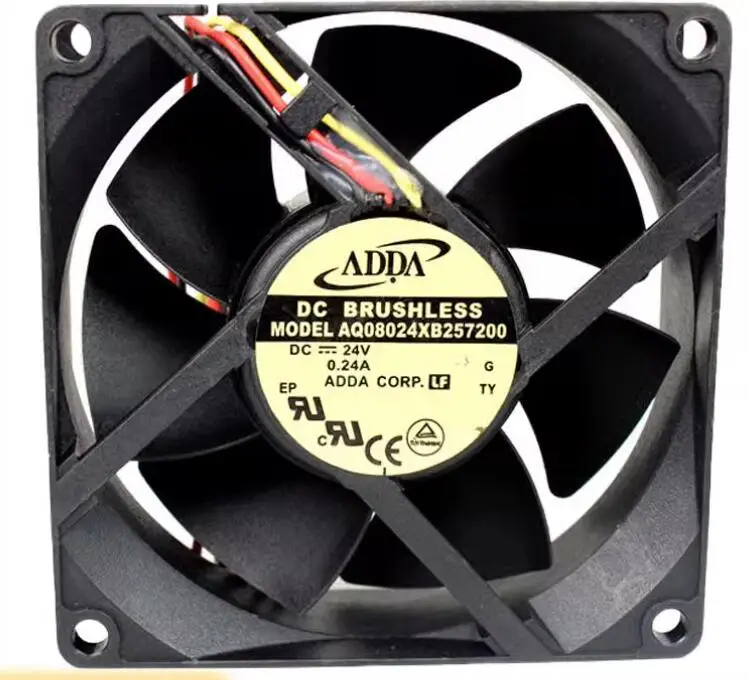 ADDA AQ08024XB257200 DC 24V 0.24A 80x80x25mm 3-Wire Server Cooling Fan