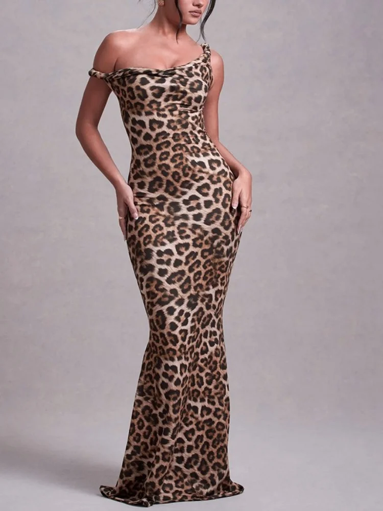 Robe de soirée longue imprimée, épaules dénudées, Sexy, mode femmes, élégante, Slim Fit, été